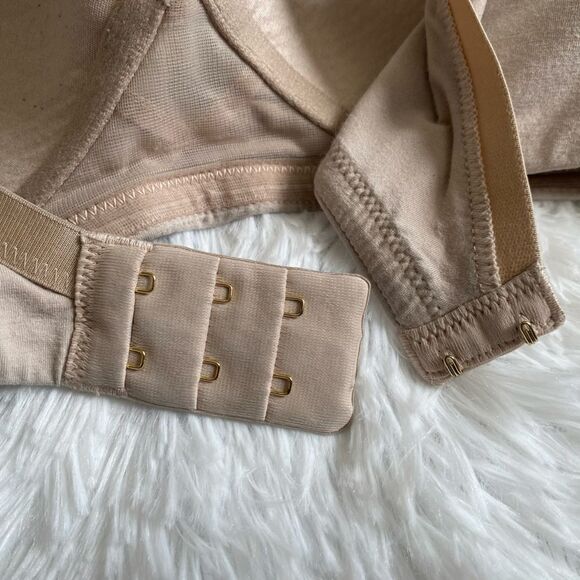 ThirdLove 24/7 Cotton Plunge Bra Tan Missing Underwire Womens Size 36F - Picture 6 of 10